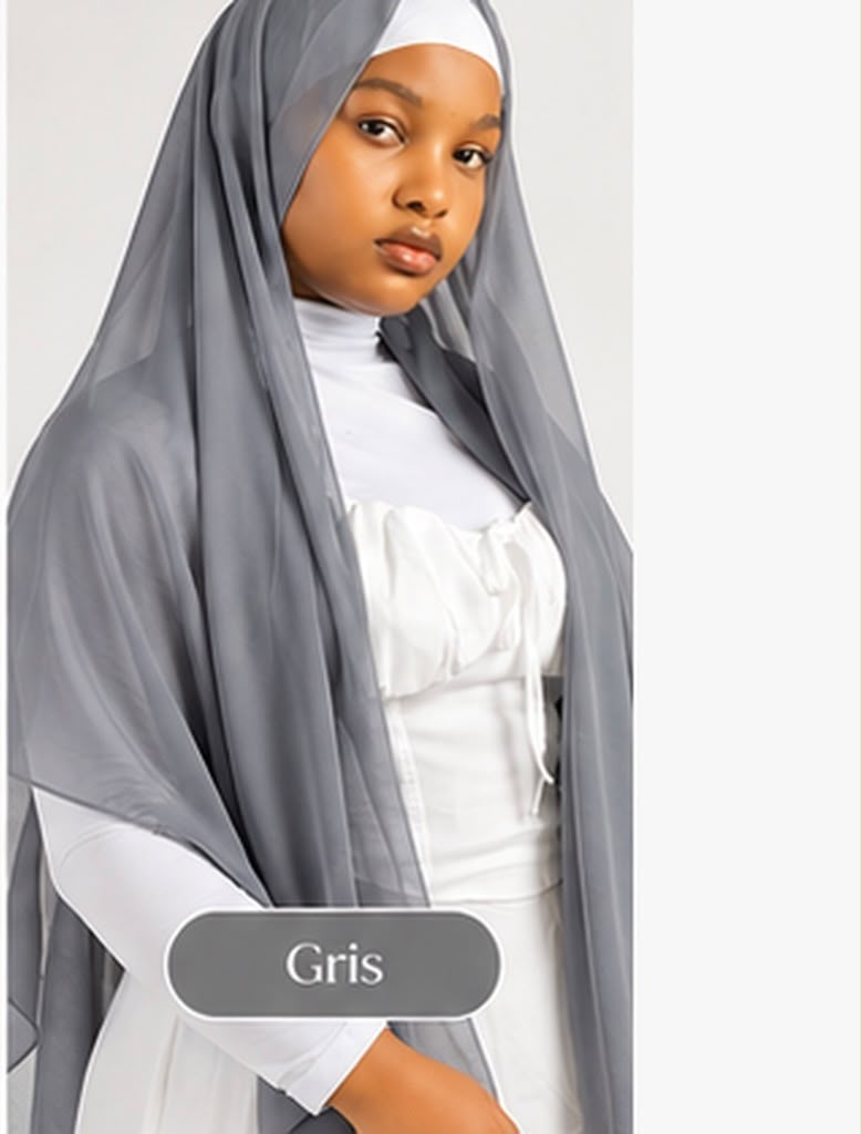 Hijab en mousseline Lunøør, gris