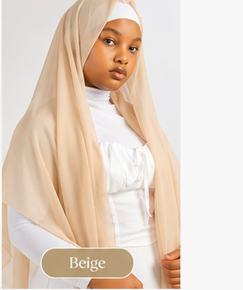 Hijab en mousseline Lunøør, beige
