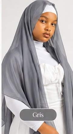 Hijab en mousseline Lunøør, gris