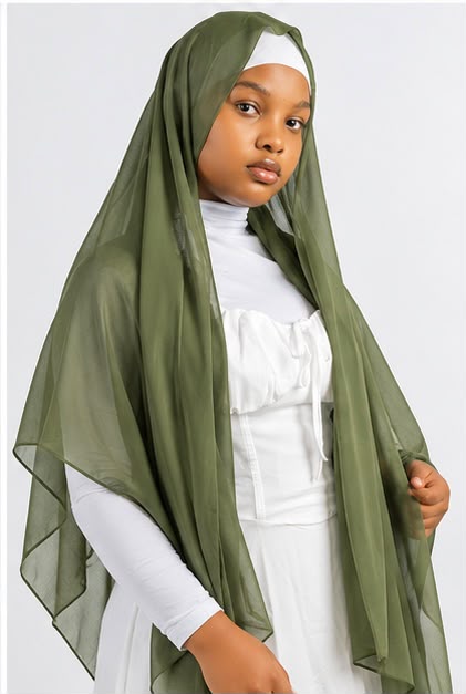 Hijab en mousseline Lunøør, vert