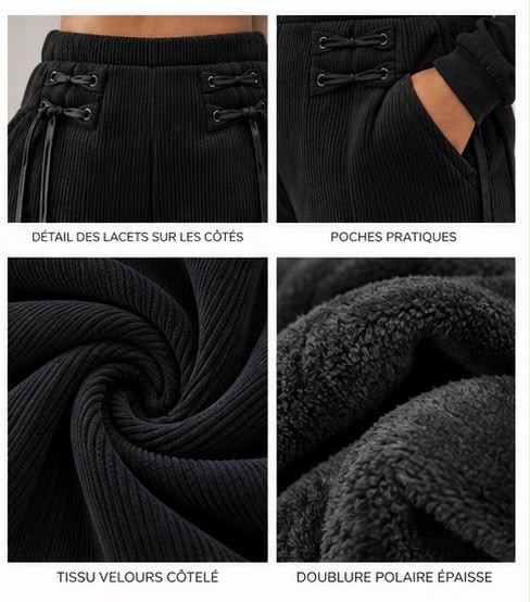 Pantalon en velours côtelé doublé polaire Lunøør, photo 15